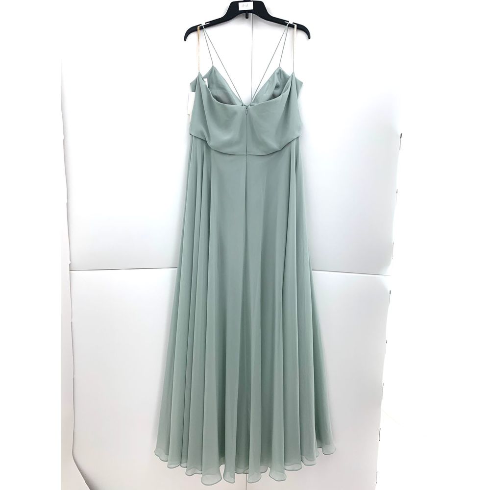 Jenny Yoo Inesse Chiffon Morning Mist Dress 18 NEW - Picture 4 of 4
